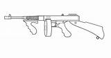 Sniper Desenho Thompson Submetralhadora Cal Rifles sketch template