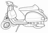 Vespa Coloring Pages Motorcycle Scooter Kids Transportation Colouring Scooters Books Popular sketch template