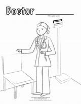 Doctor Coloring Color Pages Comments Girl sketch template