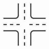 Road Icon Crossroads Cross Round City Editor Open sketch template