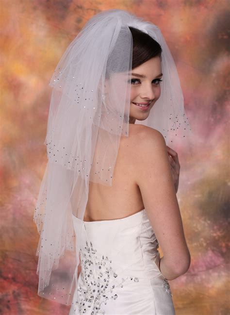 four tier fingertip bridal veils with cut edge 006005420 jj s house