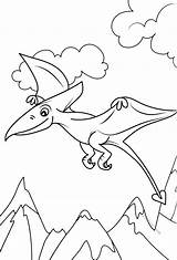 Pterodactyl Printable Colouring Dinosaurs sketch template