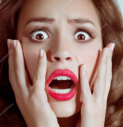 woman scared face stock photo  forewer