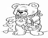 Coloring Pages Valentine Bear Teddy Valentines Printable Outline Pooh Heart Holding Kids Color Colouring Clipart Winnie Cliparts Templates Preschool Prek sketch template