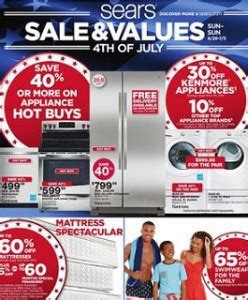 sears circular june  july     july sale  values