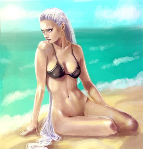 half nude diana on the beach by darille dianarule34