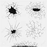Gebroken Cracked Barsten Bullet Crack Cracks Geplaatste Scheuren Rechtenvrije Stockvectors Illustraties sketch template