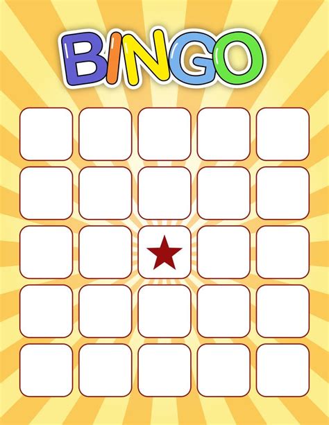 printable blank bingo templates   bingo template bingo blank