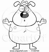 Dog Clipart Shrugging Careless Cartoon Hind Spotted Plump Standing Its Cory Thoman Outlined Coloring Vector Legs 2021 Clipartof sketch template