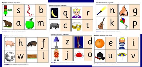 alphabet mnemonic loop cards sb sparklebox