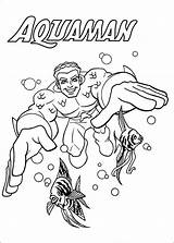 Aquaman Coloring Online Pages Sketch Drawing sketch template