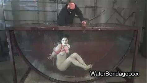 brunette in rope bondage dive in water xnxx