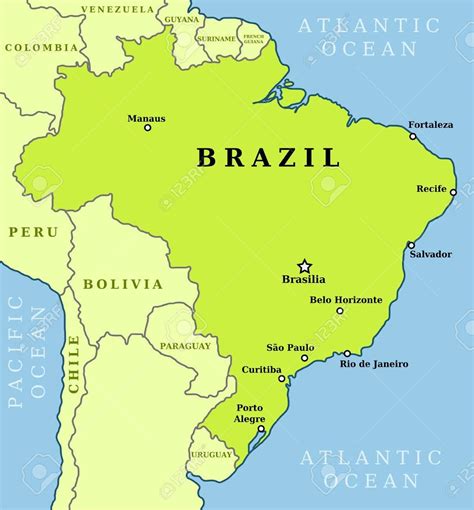 map  brazil cities brazil map  cities south america americas