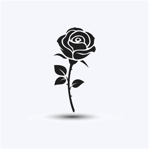 rose silhouette monochrome vector isolated symbol icon  vector