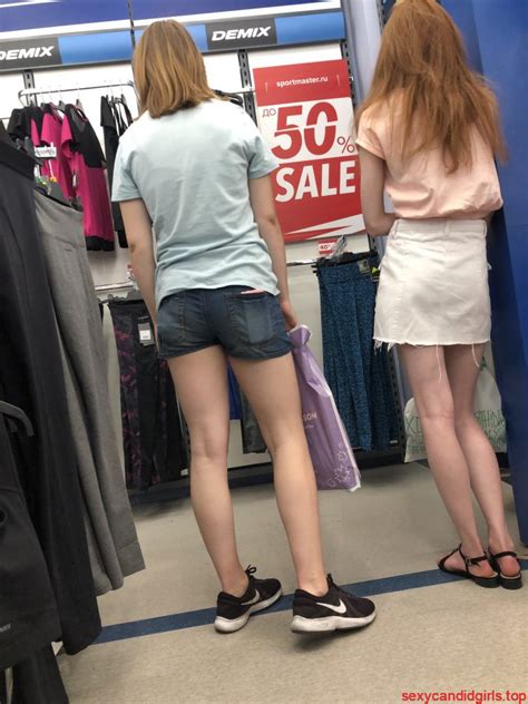 redhead in sandals and skirt with skinny legs candids sexy candid girls