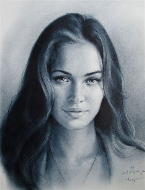 Megan Fox Celebrity Drawings Portrait Drawing Pencil