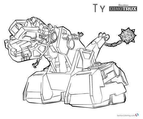 dinotrux coloring pages ty lineart  printable coloring pages
