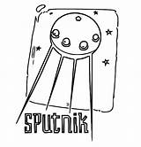 Coloring Sputnik Vehicle Character Space Designs Wecoloringpage sketch template