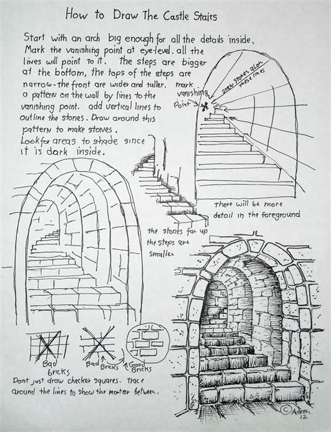 draw worksheets   young artist   draw stone stairs