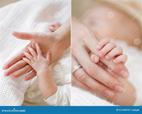 collage   newborn baby   mother  arms stock image image