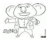 Coloring Buster Sing Koala Moon Pages Book Movies sketch template
