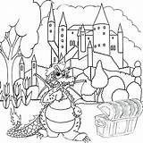 Dragon Castle Coloring Pages Color Hogwarts Princess Print Fantasy Medieval Colouring Magic Kids Cool Land Magical Puff Clipart Getcolorings Getdrawings sketch template