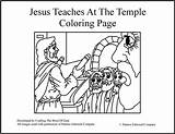 Jesus Coloring Pages Temple Teaching Teaches Bible Printable Crafts Map Synagogue Solomon God School Sunday Word Kids Teachings King Activities sketch template