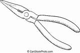 Pliers Nose Long Needle Clipart Vector Clip Illustrations Cartoon Tool Canstockphoto sketch template