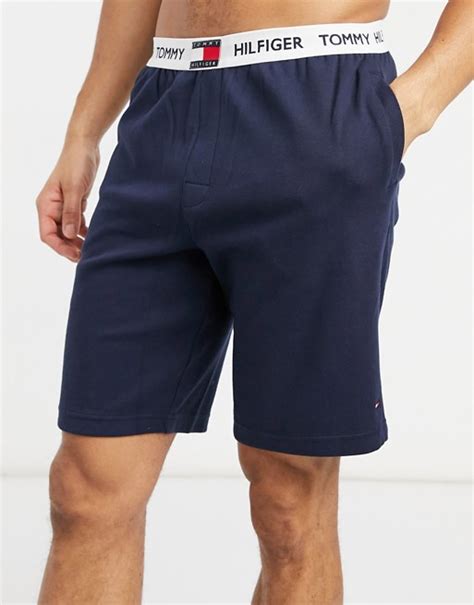 tommy hilfiger lounge shorts  navy  logo waistband asos
