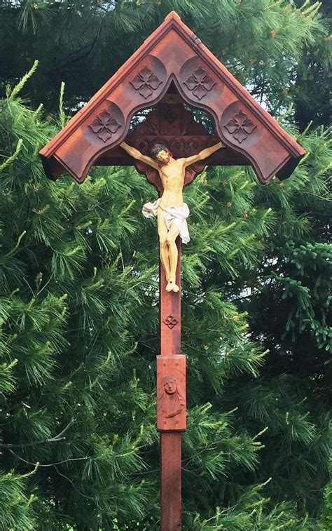 bavarian cross church yard crucifix large garden crucifix etsy