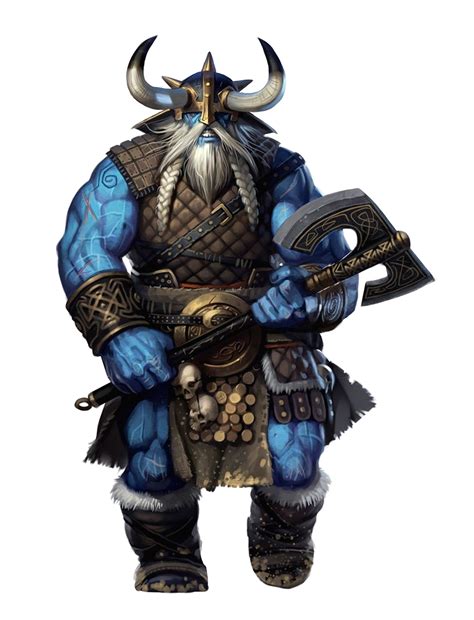 Male Frost Giant Barbarian Pathfinder Pfrpg Dnd Dandd 3 5