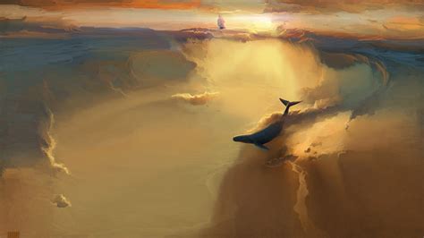 wallpaper whale flying   clouds flyingwhales  atwmitchell gojira flying