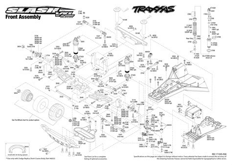 slash vxl   front assembly exploded view traxxas