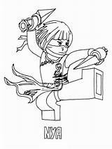 Ninjago Lego Coloring Pages Nya Characters Cartoon sketch template