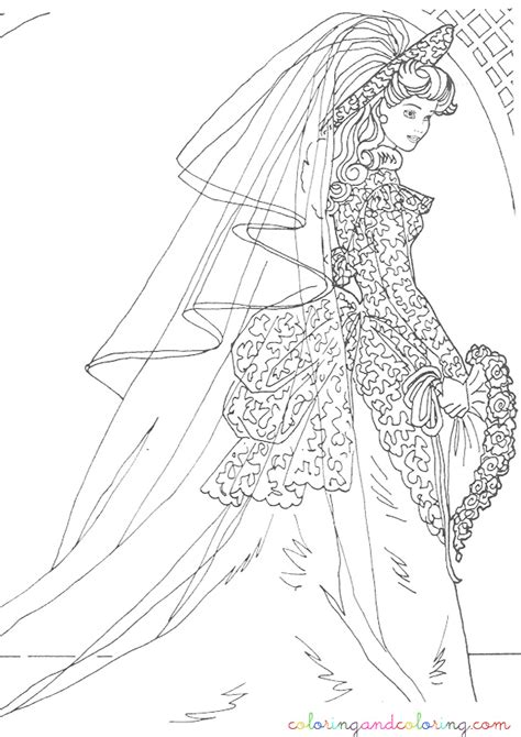 barbie wedding coloring pages coloringpages