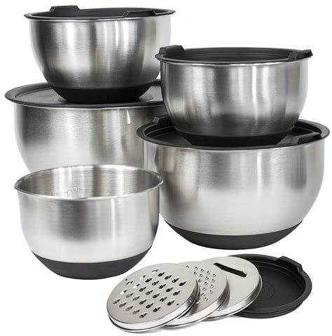 stainless steel mixing bowls  lids   cooking mixing