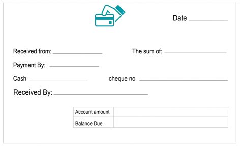 printable blank payment cash receipt template  cash payment