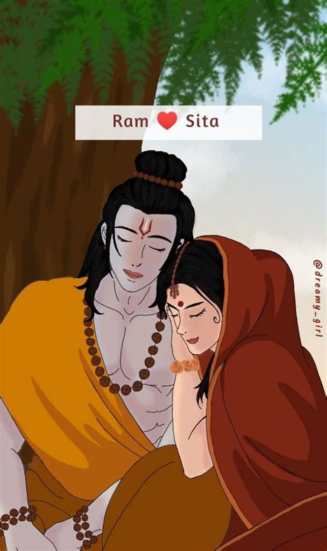 ram sita digital illustration images wallmost