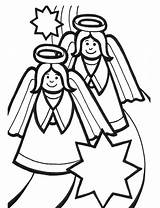 Coloring Christmas Angel Angels Cliparts Scene Two Manger Pages Clipart Library Clip Kids Favorites Add sketch template