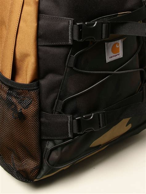 carhartt backpack  tricolor canvas  elastic laces brown carhartt backpack