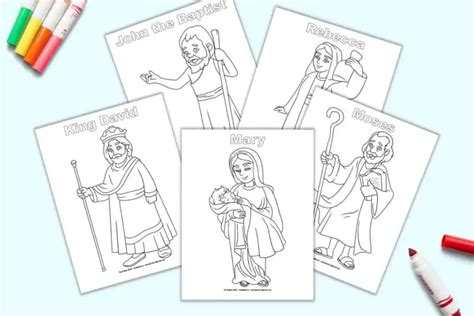 printable bible character coloring pages  kids  artisan life