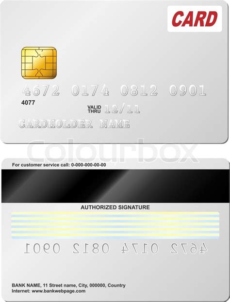 Blank Credit Card Vector Template Front And Back View