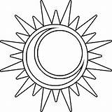 Sun Kids Drawing Outline Clipart Clip Cliparts Designs sketch template