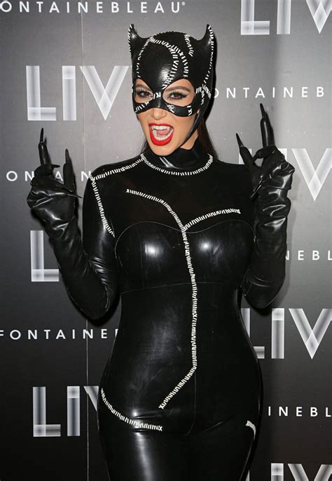 kim kardashian as catwoman at halloween birthday bash at