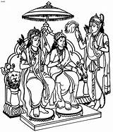 Sita Lord Ram Hindu Laxman Lakshmana Navami Colouring Coloringhome Ayodhya Library Vishnu sketch template
