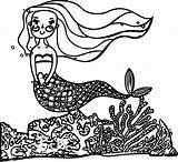 Coloring Underwater Mermaid Princess Cartoon Beautiful Wecoloringpage Pages sketch template