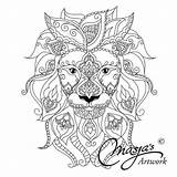 Coloring Pages Lion Tiger Mandala Adult Liger Animal Book Lions Color Getcolorings Getdrawings Barbara Bears Amy Colorings sketch template