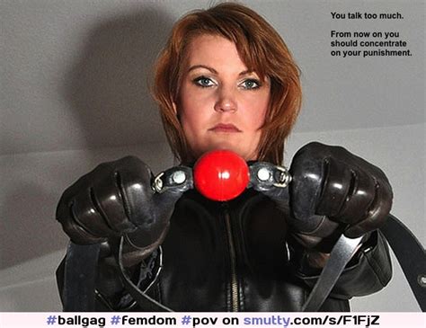 Femdom Pov Mistress Leather Gloves Caption Ballgag