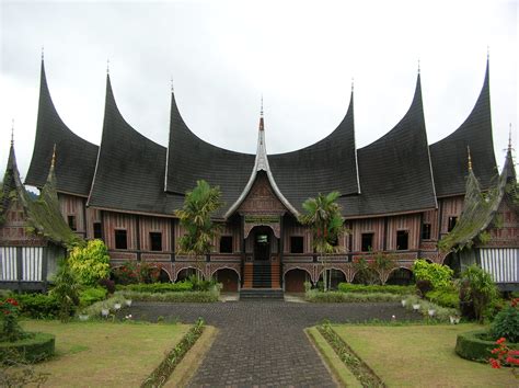 unique roof on rumah gadang minangkabau traditional house indonesia