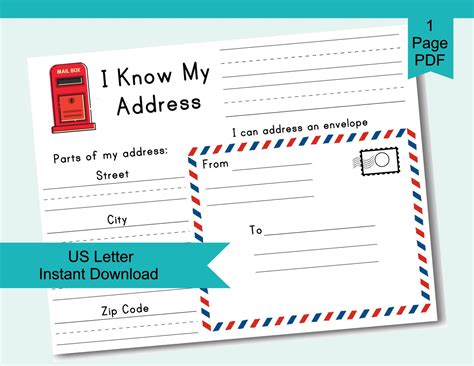 learn  address worksheet addressing envelope activity